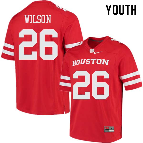 Youth #26 Brandon Wilson Houston Cougars College Football Jerseys Sale-Red - Click Image to Close